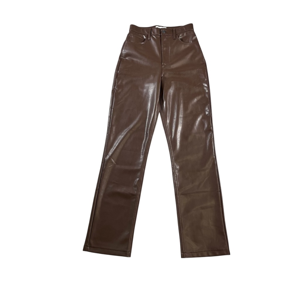 Abercrombie &‎ Fitch Faux Leather 90s Straight Ultra High Rise Curve Love 4L